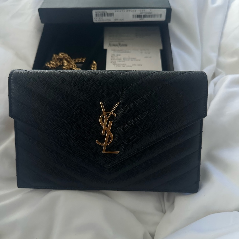 Yves Saint Laurent Black Quilted Leather Bag